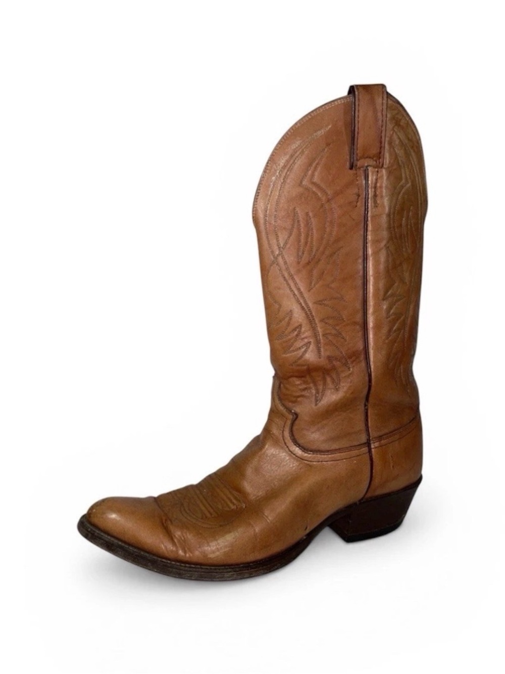 Mens Vintage JUSTIN Boots Brown MARBLED COWHIDE LEATHER COWBOY 2497 Western Sz10